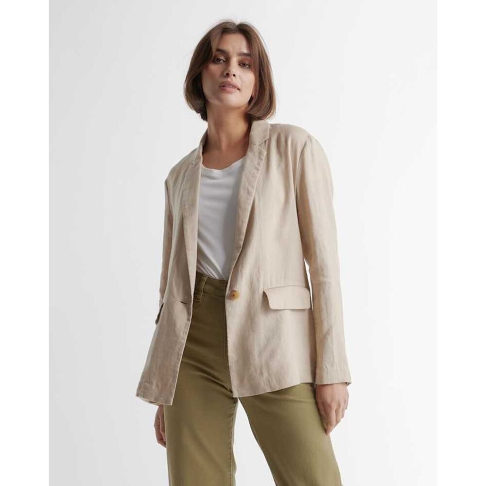 Quince European Linen Driftwood Blazer XS
